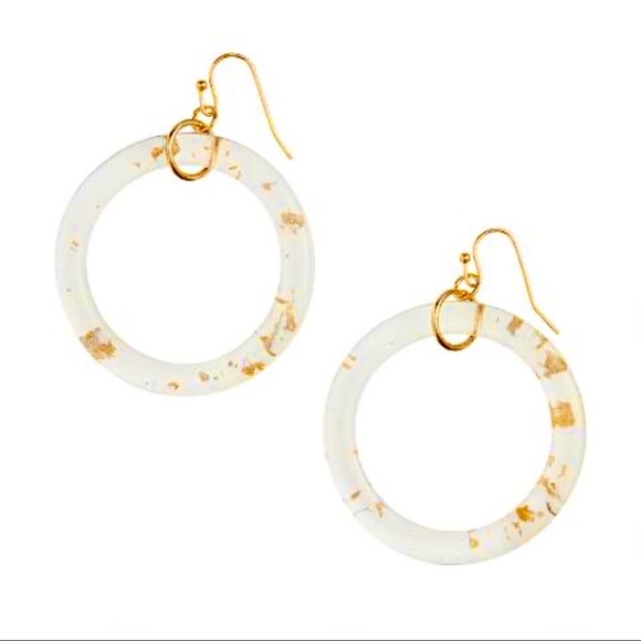Jewelry - 🍒3/$30 New Gold Flecked Acrylic Hoops